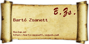 Bartó Zsanett névjegykártya