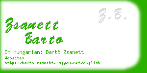 zsanett barto business card
